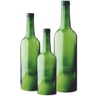 Trio Glass Hurricane Bottles  Wood