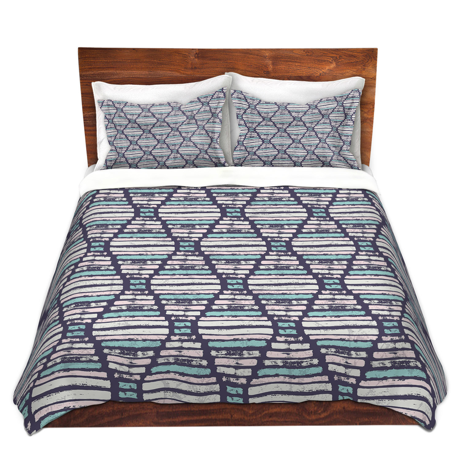 Union Rustic Bowker Metka Hiti Midnight Light Blue Microfiber