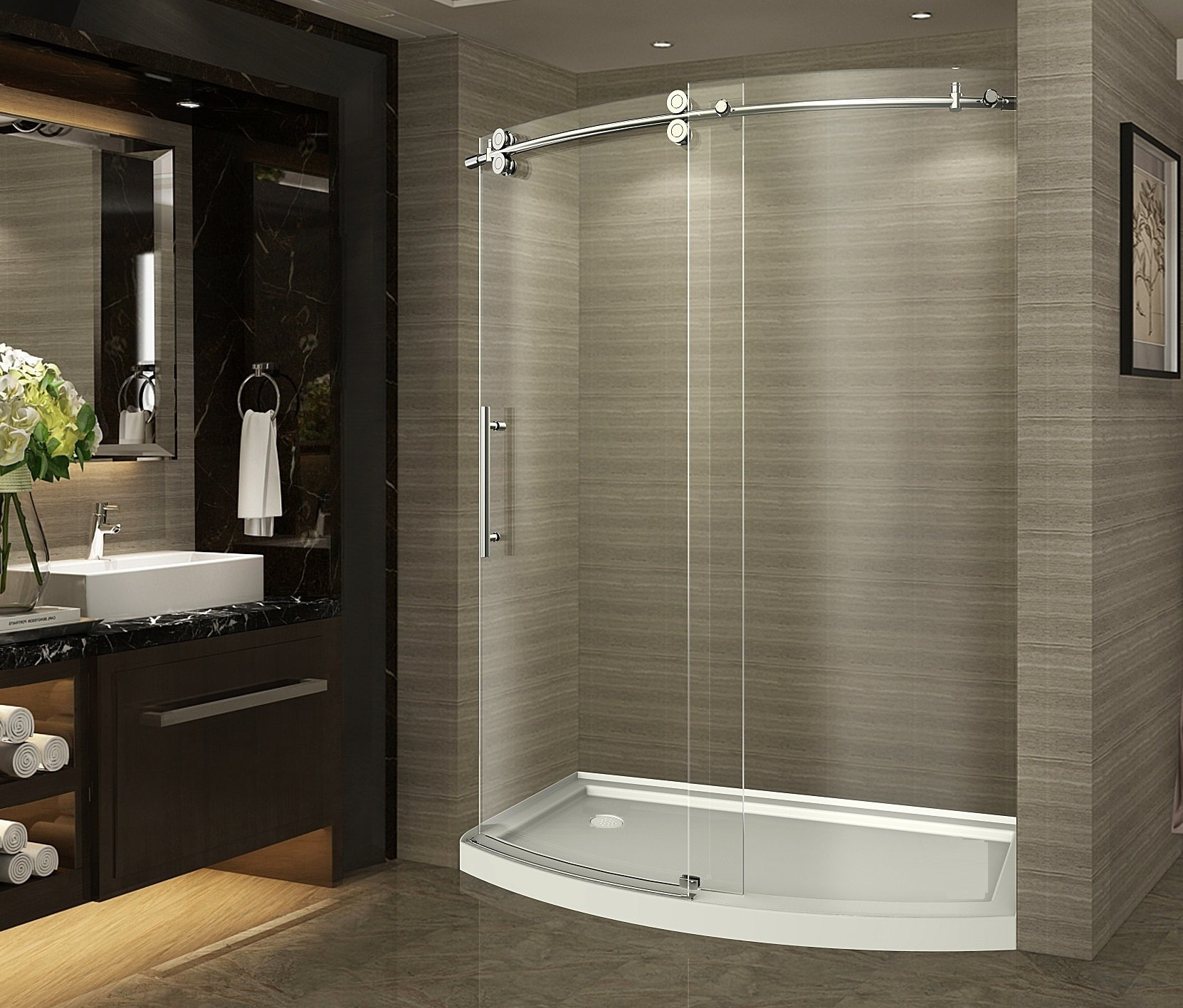 Aston Zenarch 60 X 75 Single Sliding Completely Frameless