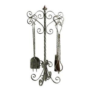 Coastal 4 Piece Iron Fireplace Tool Set