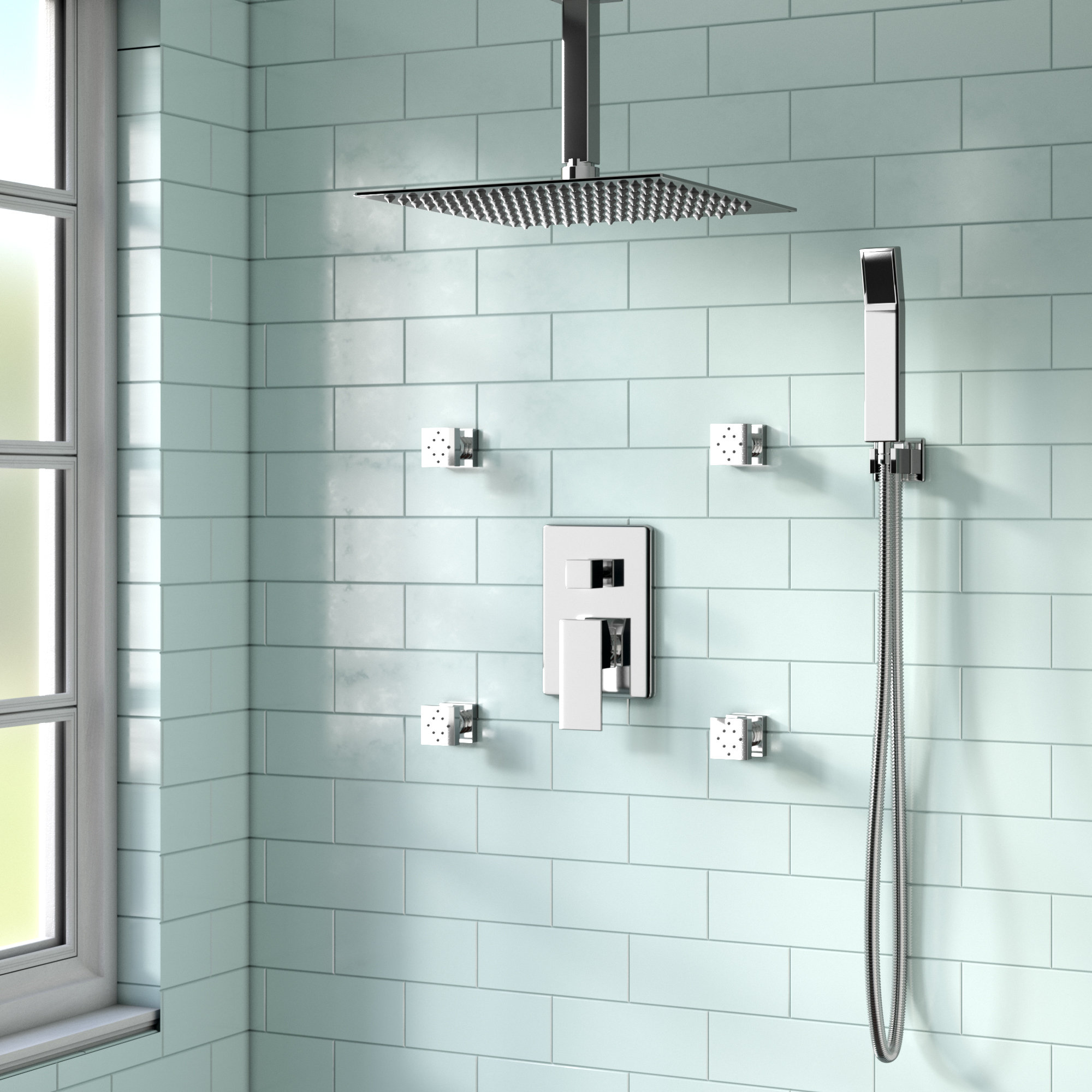 Rebrilliant Cahoon Complete Shower System With Rough In Valve Reviews Wayfair