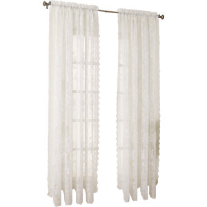 Alison Nature/Floral Sheer Rod Pocket Single Curtain Panel