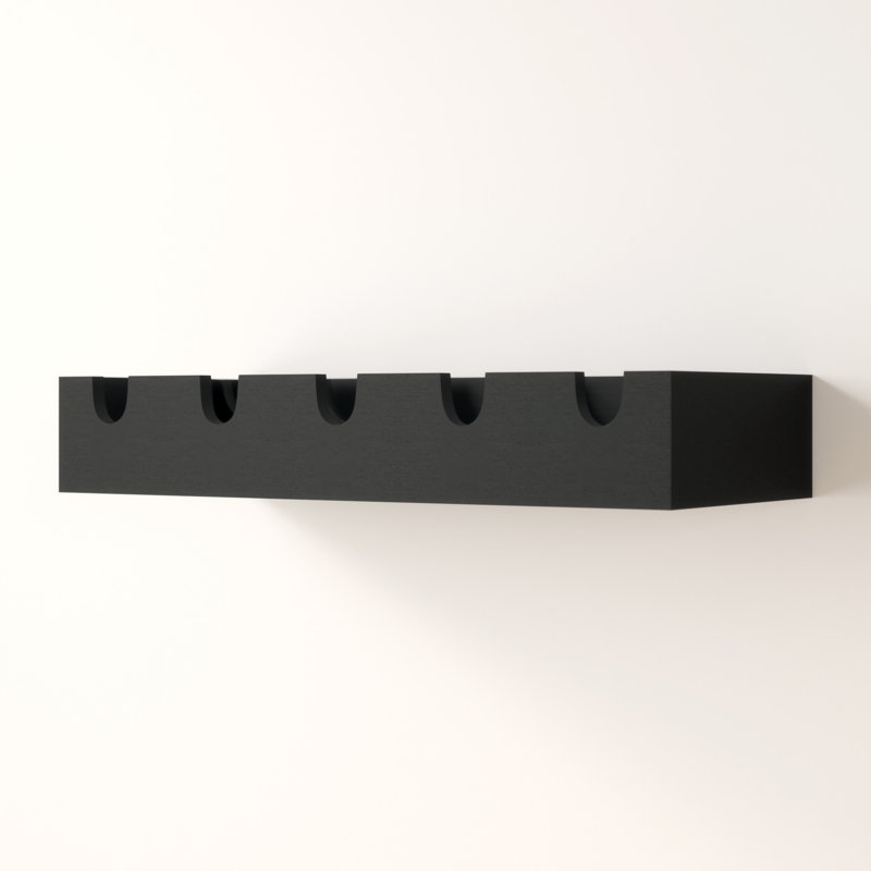 Zipcode Design Kittleson 5 Bottle Wall Mounted Wine Bottle and Glass