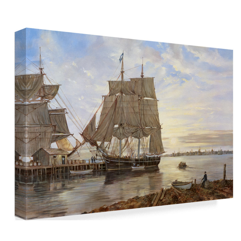 Trademark Art Ship Over Water Acrylic Painting Print On Wrapped