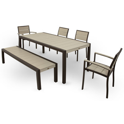 Trex Outdoor Surf City 6 Piece Dining Set Colour: Textured Bronze / Sand Castle