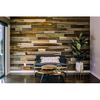 Rewoodd 5 X 48 Reclaimed Peel And Stick Solid Wood Wall Paneling Reviews Wayfair