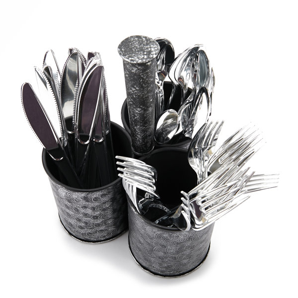 Mind Reader Print Galvanized 3 Section Flatware Caddy Wayfair