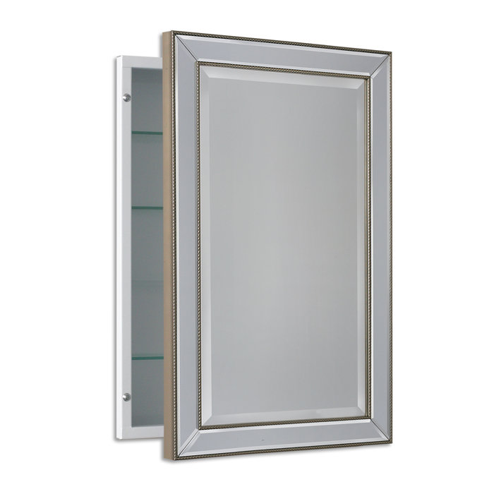 Weslaco Beaded 16 X 26 Recessed Framed Medicine Cabinet With 3 Adjule Shelves Weslaco Beaded 16 X 26 Recessed Framed Medicine Cabinet With 3 Adjule Shelves