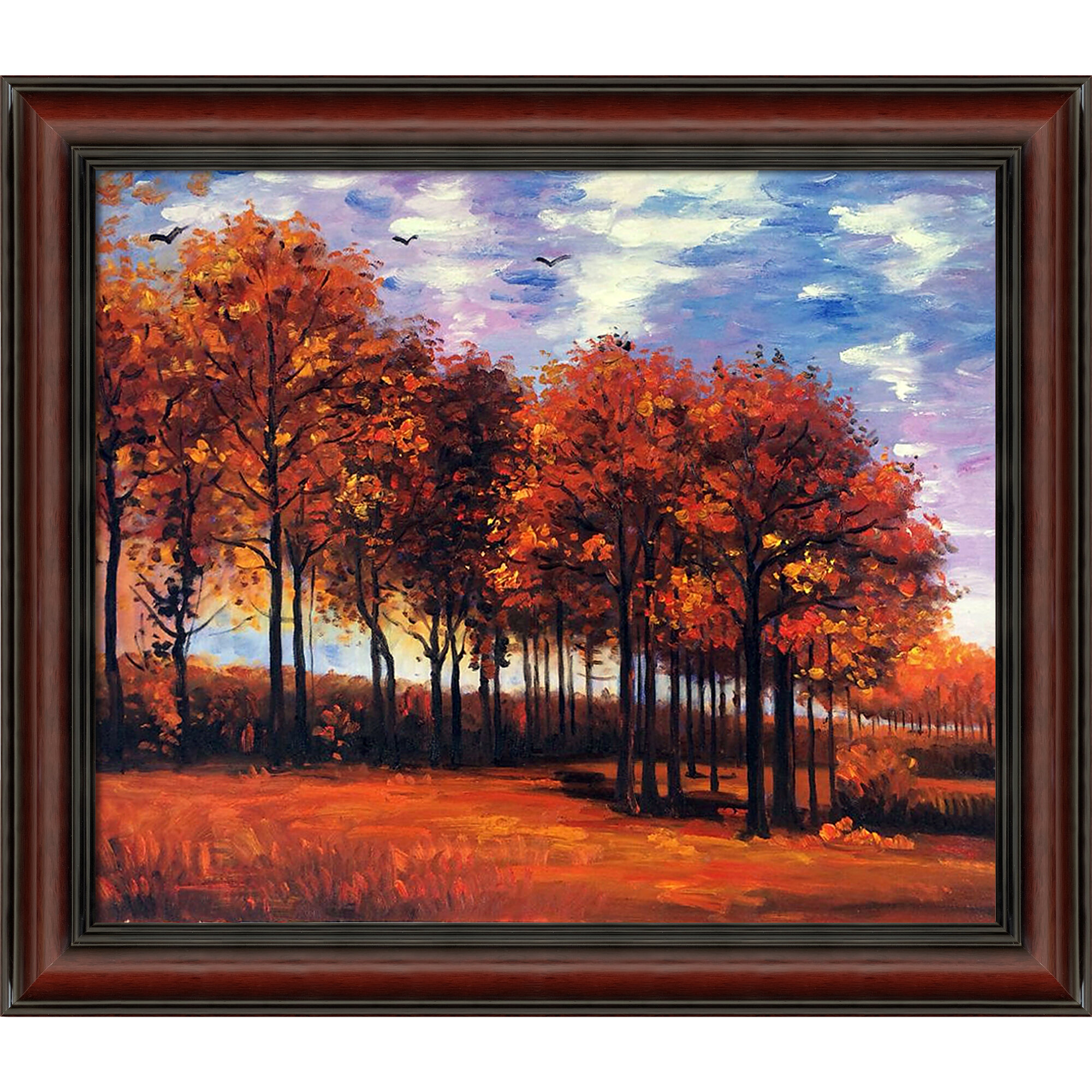 Overstock Art Autumn Landscape by Vincent Van Gogh - Painting on Canvas ...