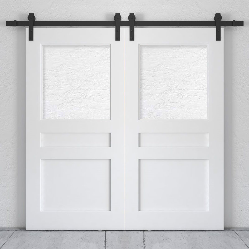 Urban Woodcraft Butlers Pantry Glass Barn Door With Installation