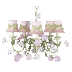 Rattan Chandelier Shades Wayfair Pink Plain Chandelier Shade With Green Sash Set Of 2