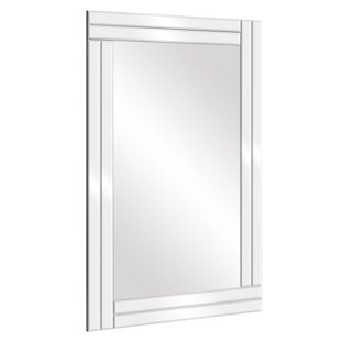 Beveled Edge Frameless Mirror Wayfair Henninger Frameless Stepped Beveled Edge Wall Mounted Accent Mirror