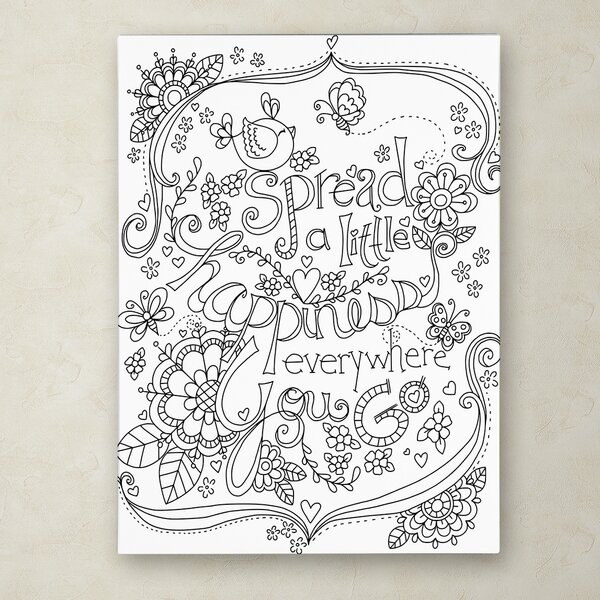 Trademark Art Spread Happiness Coloring Page By Jennifer Nilsson Graphic Art On Canvas Wayfair