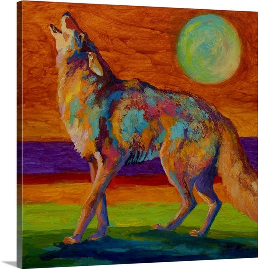 Great Big Canvas Coyote By Marion Rose Painting Print On Wrapped