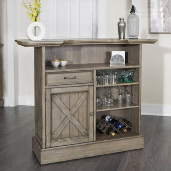 Gracie Oaks Darin Lodge Bar With Wine Storage Wayfair