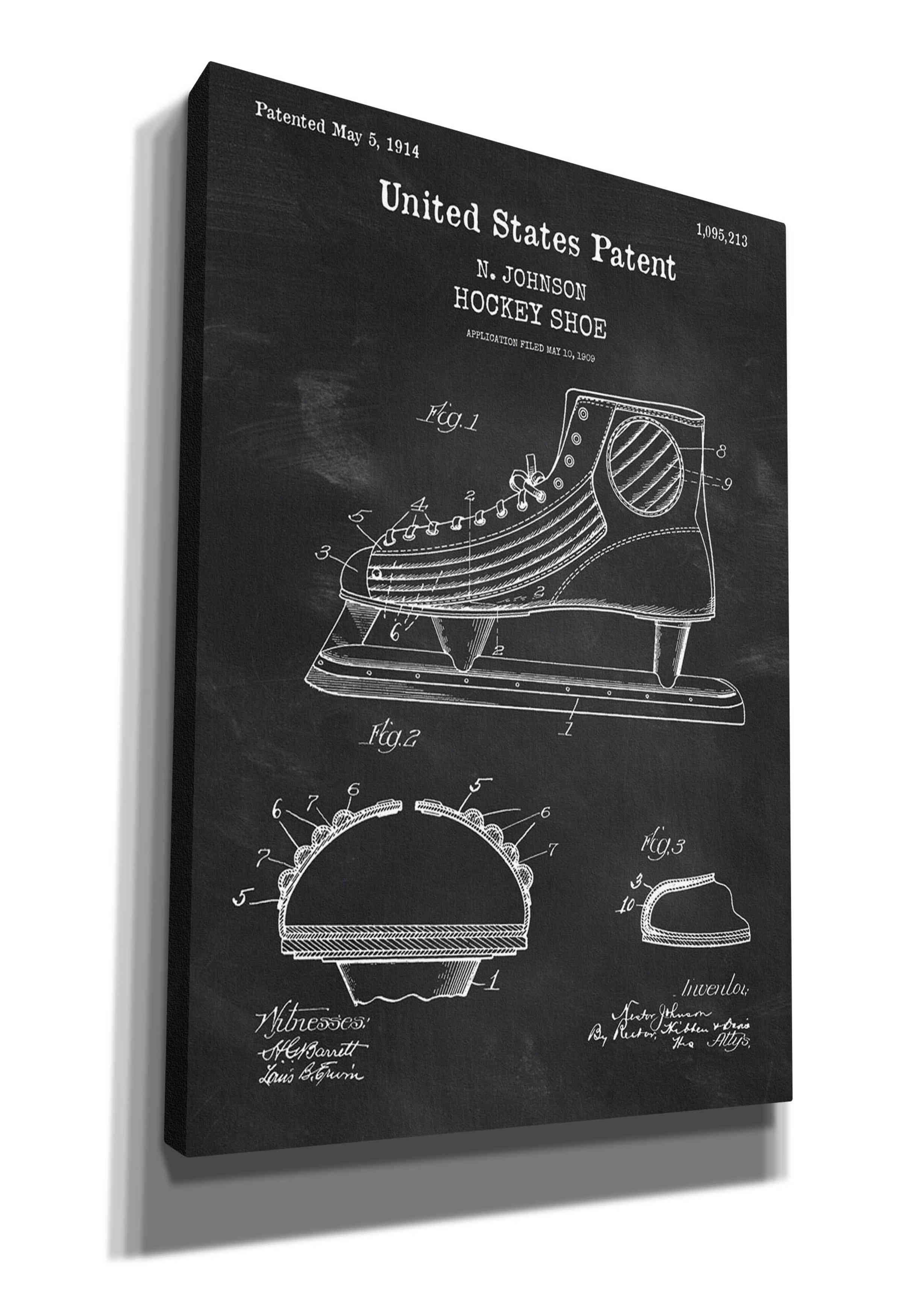 Williston Forge Hockey Shoe Blueprint Patent Chalkboard By Official Us 