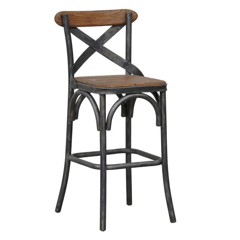 Solid Wood Furniture Bar Stools  - Flash Furniture Walnut Bentwood Adjustable H Bar Stool.