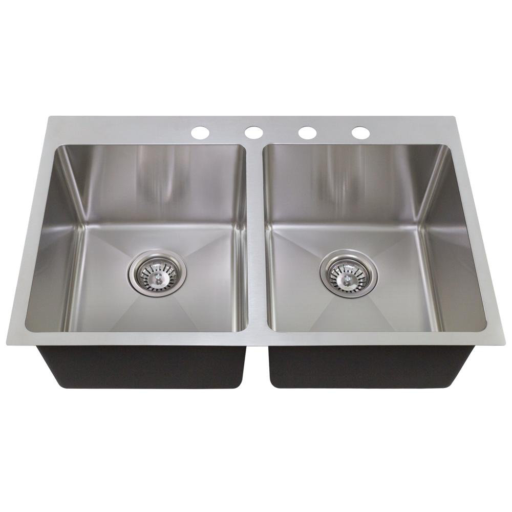 Mrdirect Stainless Steel 31 L X 20 W Double Basin Drop In Kitchen Sink Reviews Wayfair