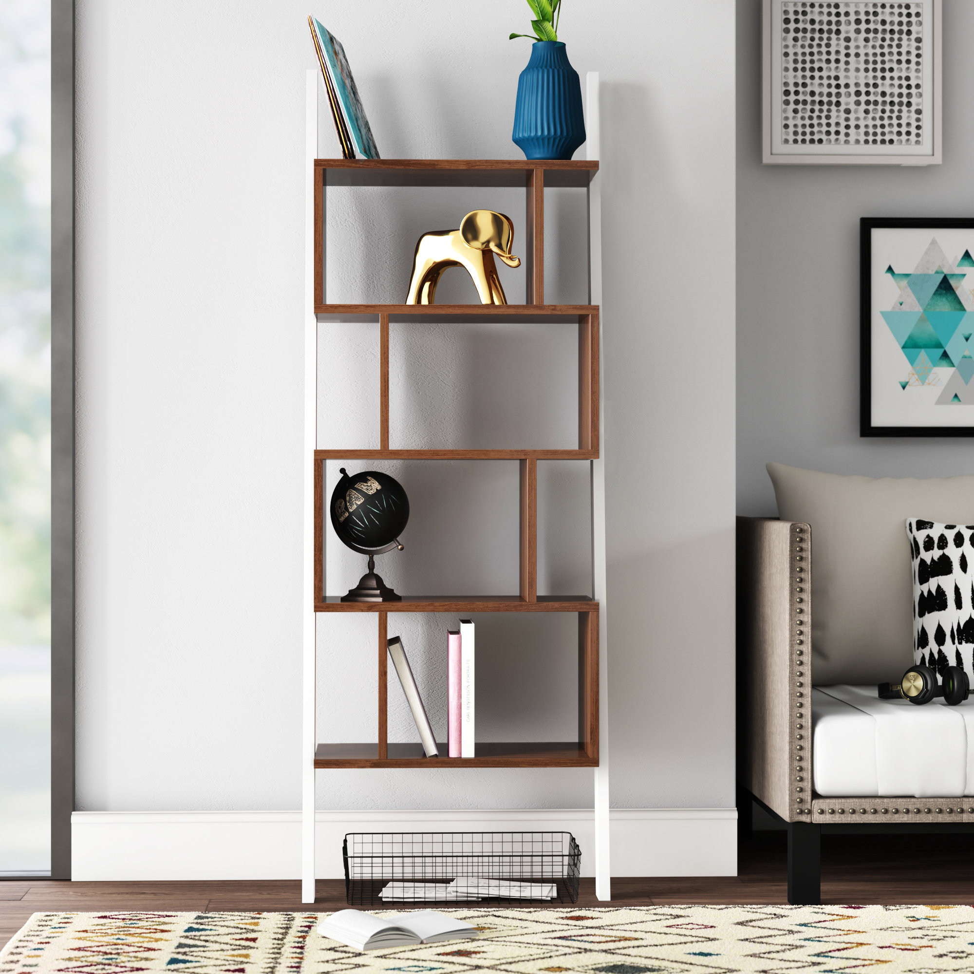 Mercury Row® Teen Cristobal Geometric Bookcase & Reviews Wayfair