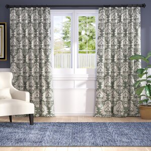 Haines Nature/Floral Printed Cotton Thermal Rod Pocket Single Curtain Panel