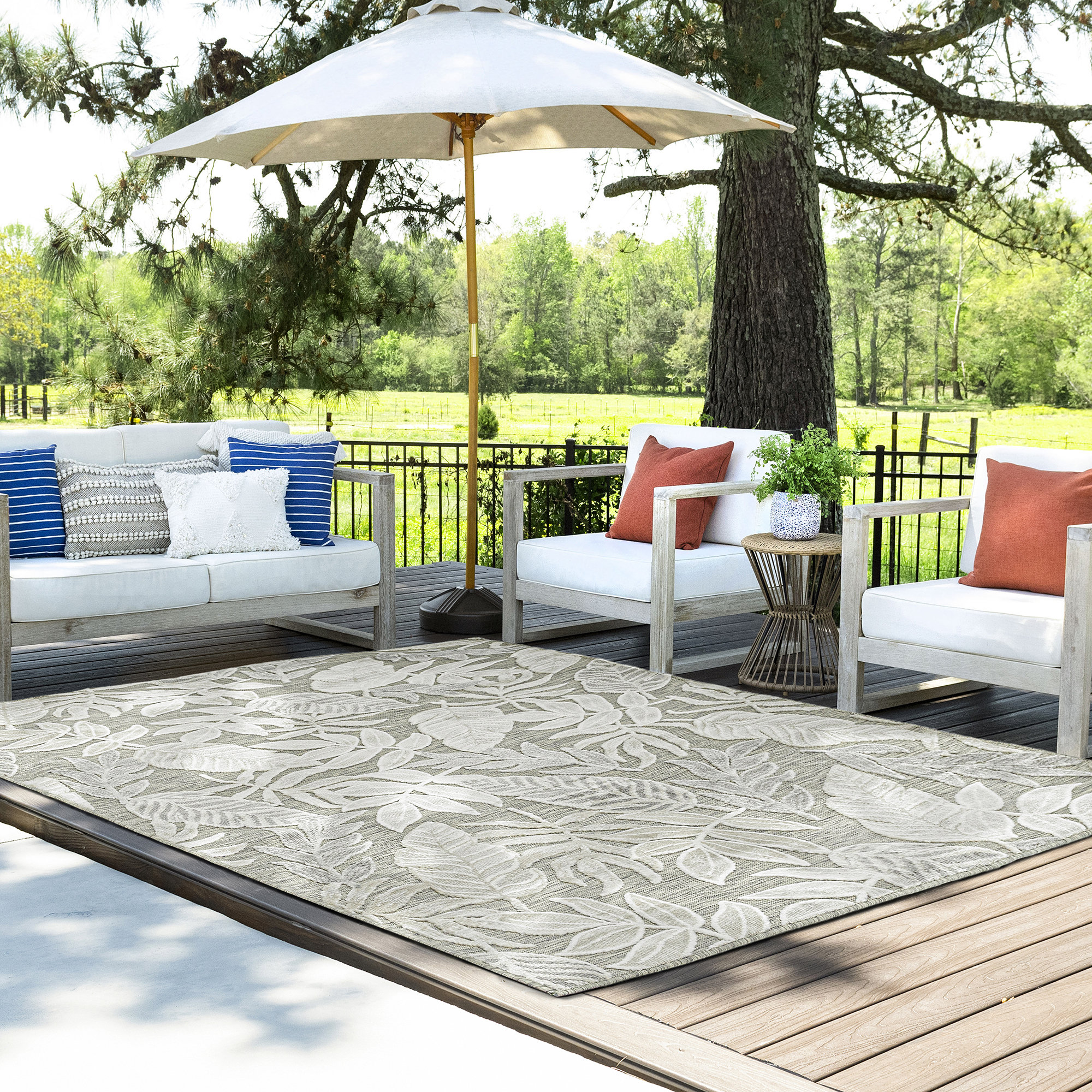 Bayou Breeze Leena Handmade Flatweave Gray Indoor/Outdoor Rug | Wayfair
