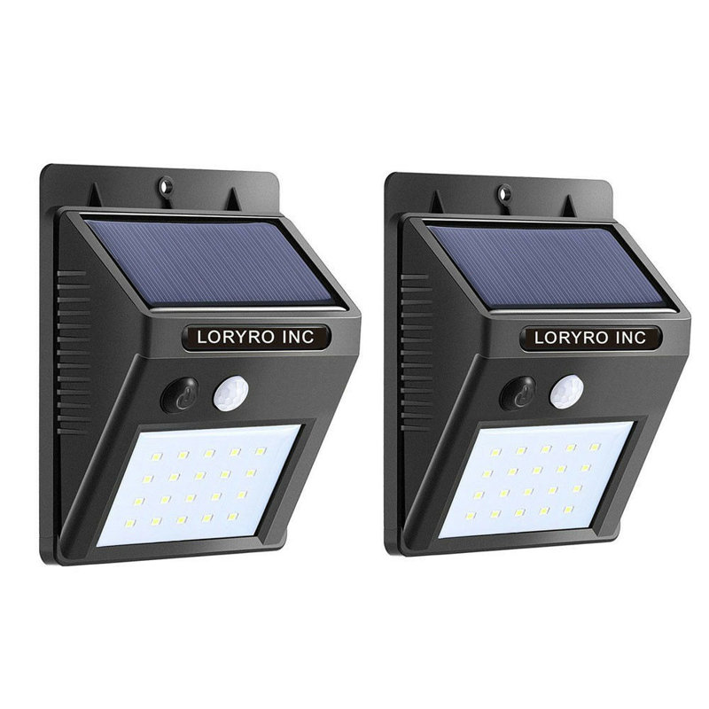 Loryro 1 Watt Led Solar Power Dusk To Dawn Outdoor Security Wall Pack With Motion Sensor Pack Of 2 Wayfair