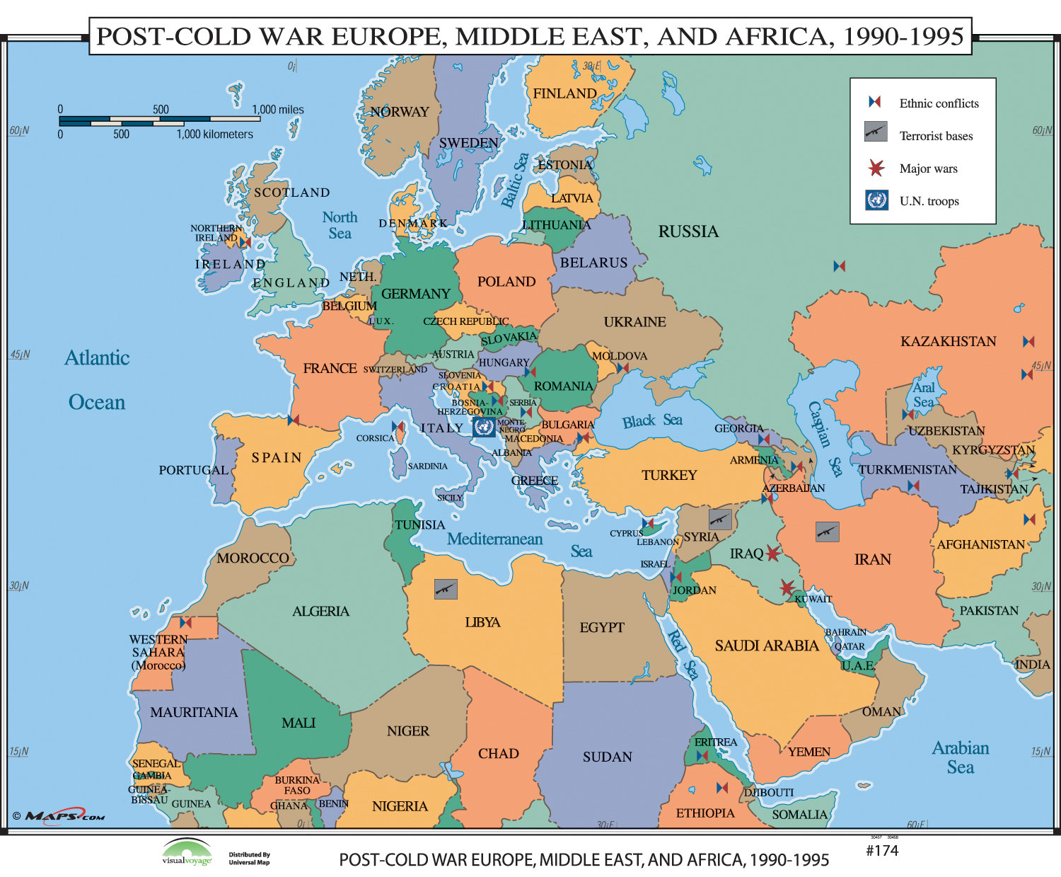 Middle East And Europe Map Universal Map World History Wall Maps   Post Cold War Europe 