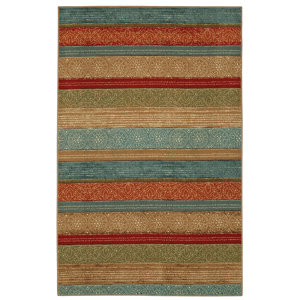 Elnora Samsun Batik Stripe Tan/Blue Area Rug