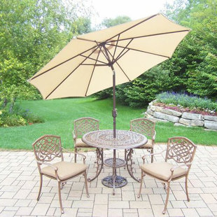 Go to store & view more images Mississippi 5 Piece Dining Set with Cushions by Oakland Living