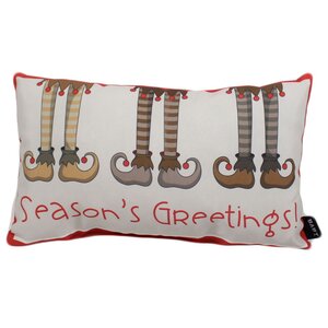 Season's Greetings Outdoor Lumbar Pillow