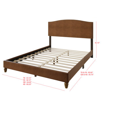 Scheider Leather Platform Bed queen ((incomplete only 1 box) 