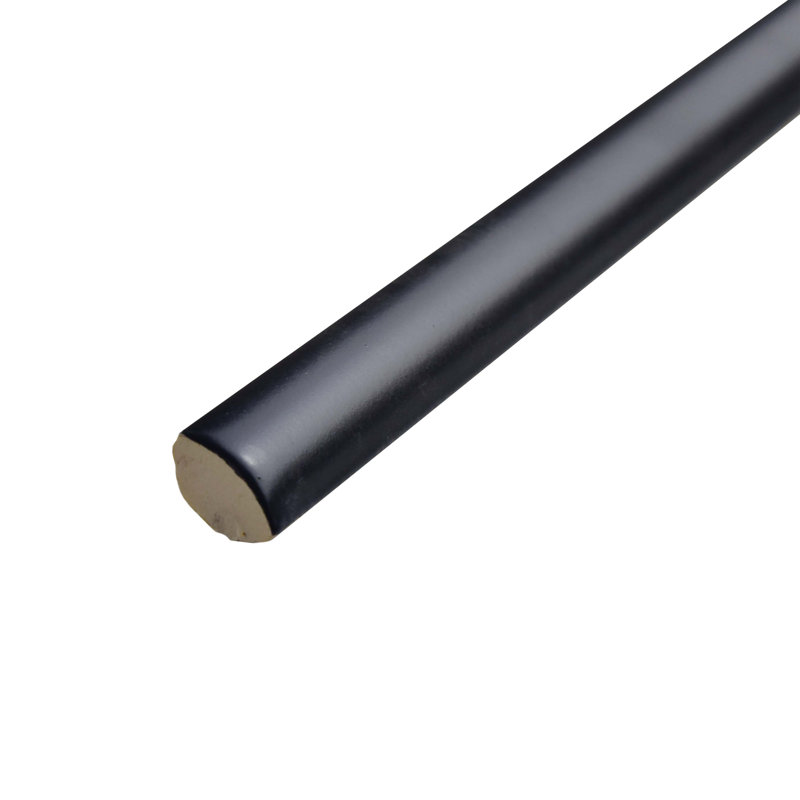 Elitetile Tivoli 12 X 0 5 Ceramic Bullnose Tile Trim In Matte Tivoli 12 X 0 5 Ceramic Bullnose Tile Trim In Matte Black