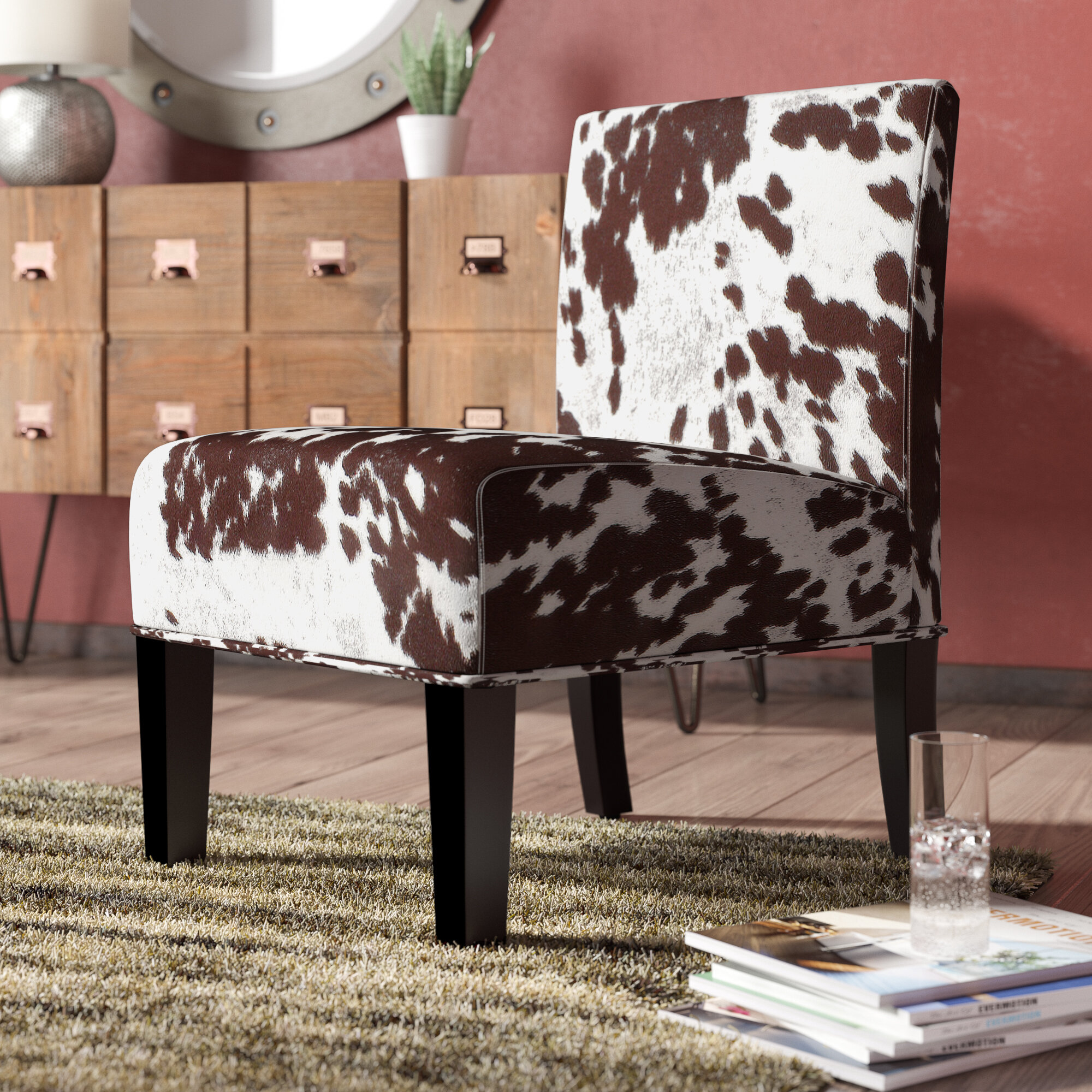 cowhide slipper chair