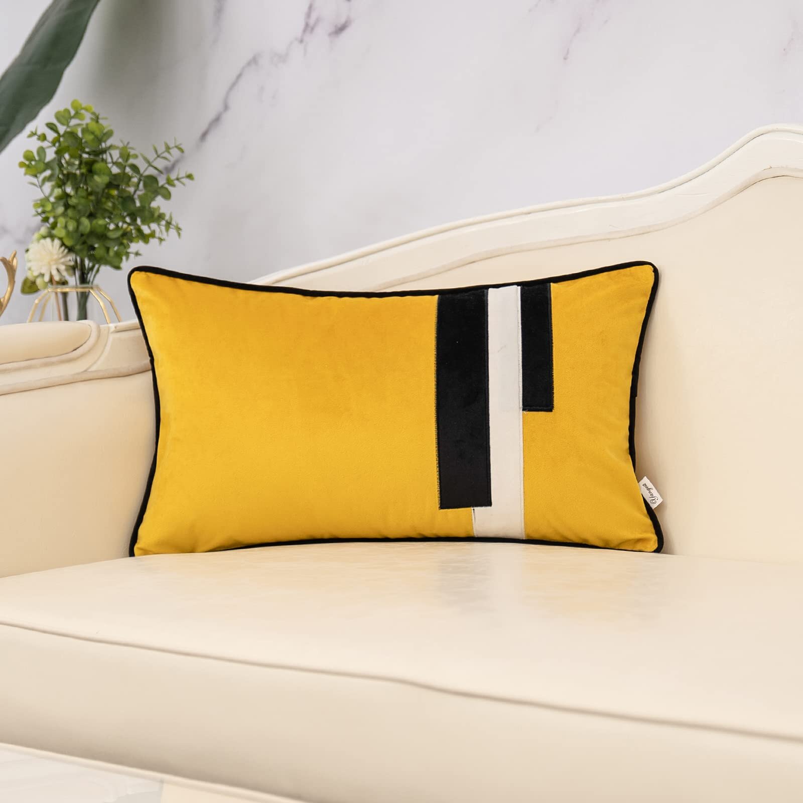 Luxury Velvet  Leather Patchwork Cushion Covers Pillow Cases 