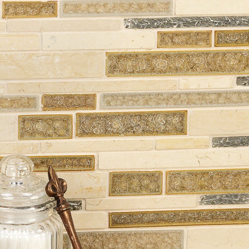 Ivy Hill Tile Olive Branch Random Sized Glass Mosaic Tile & Reviews ...