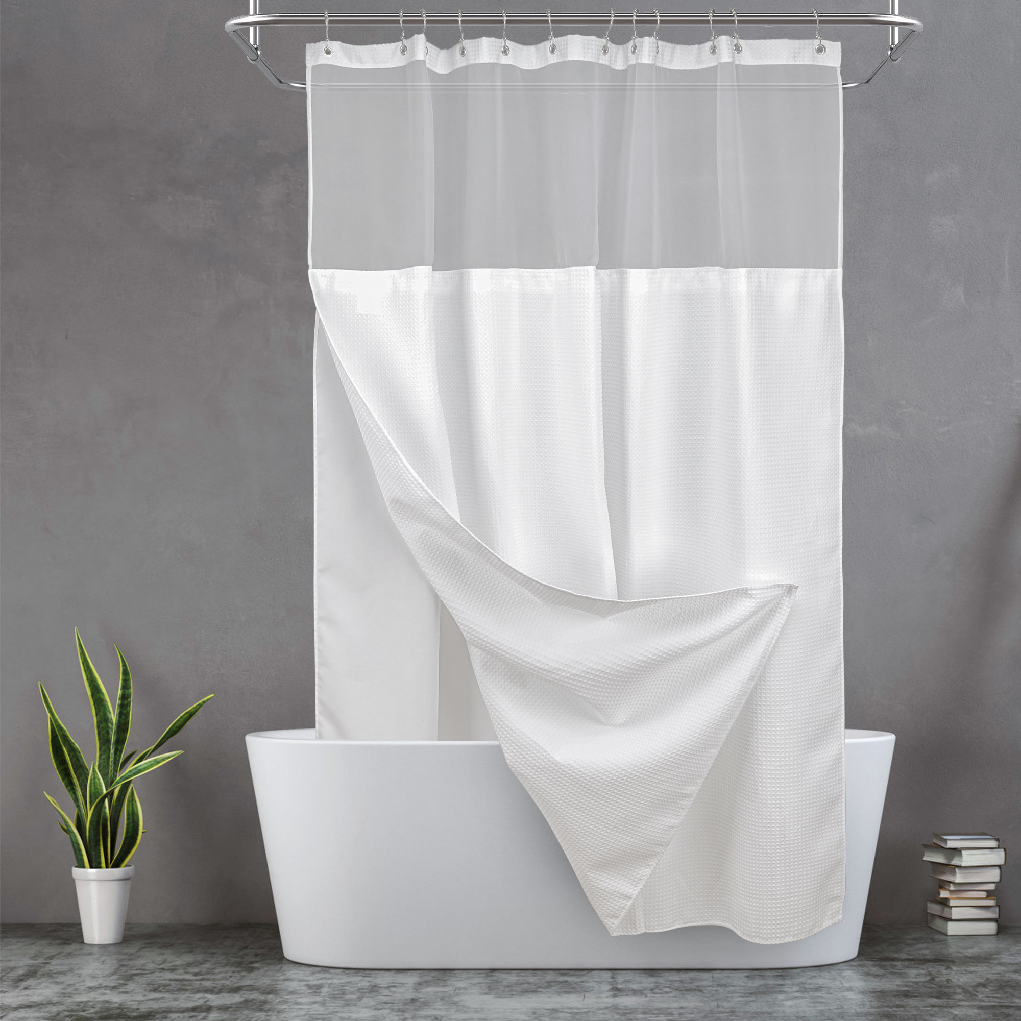 Details about   Tian Home Fabric Shower Curtain with 12 Hooks Bathroom Waterproof Shower Curtai 