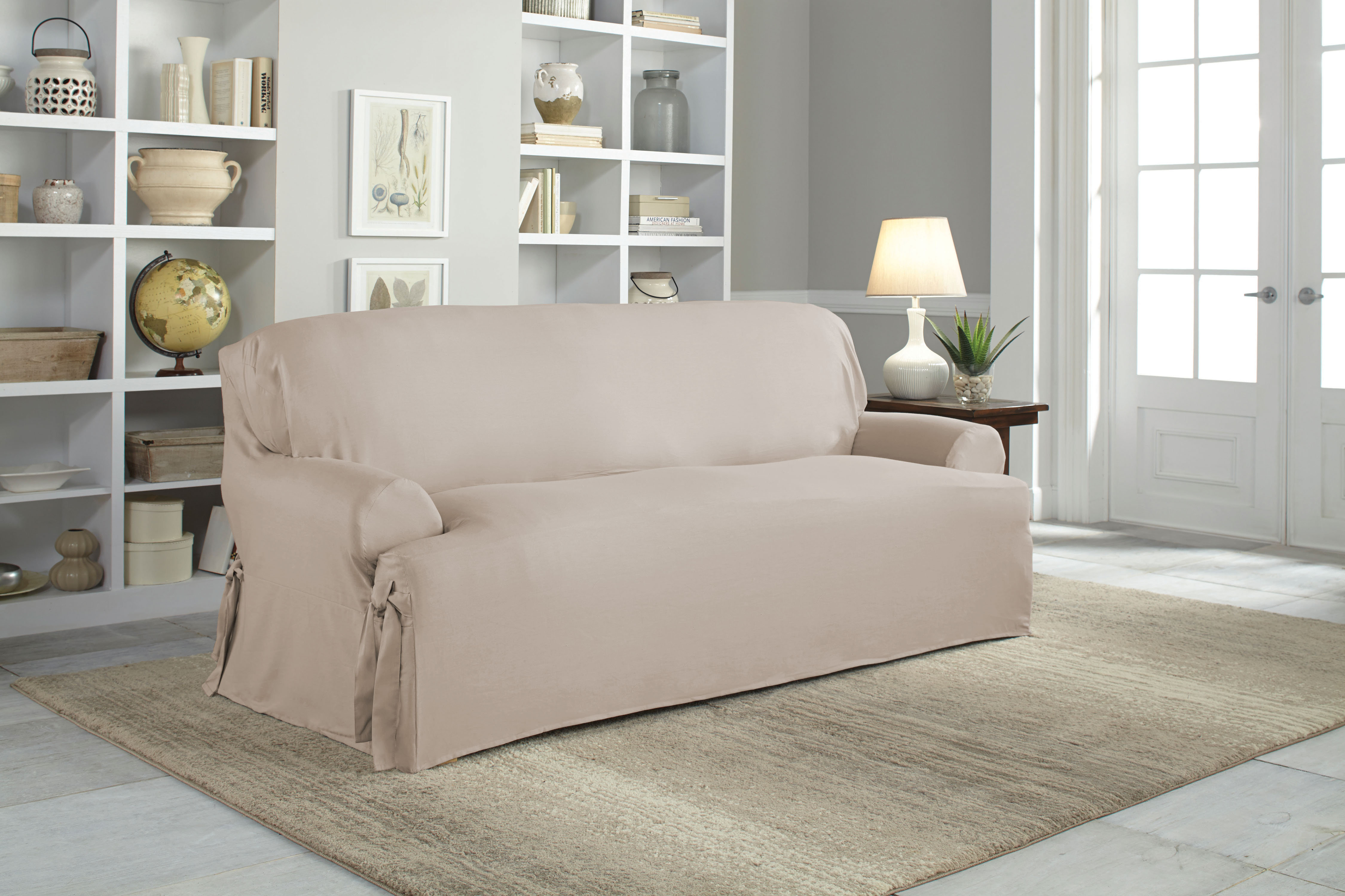 Serta Cotton Duck T Cushion Sofa Slipcover Reviews Wayfair