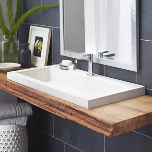 Drop In Sinks You Ll Love Wayfair Stone 36 Self Bathroom Sink