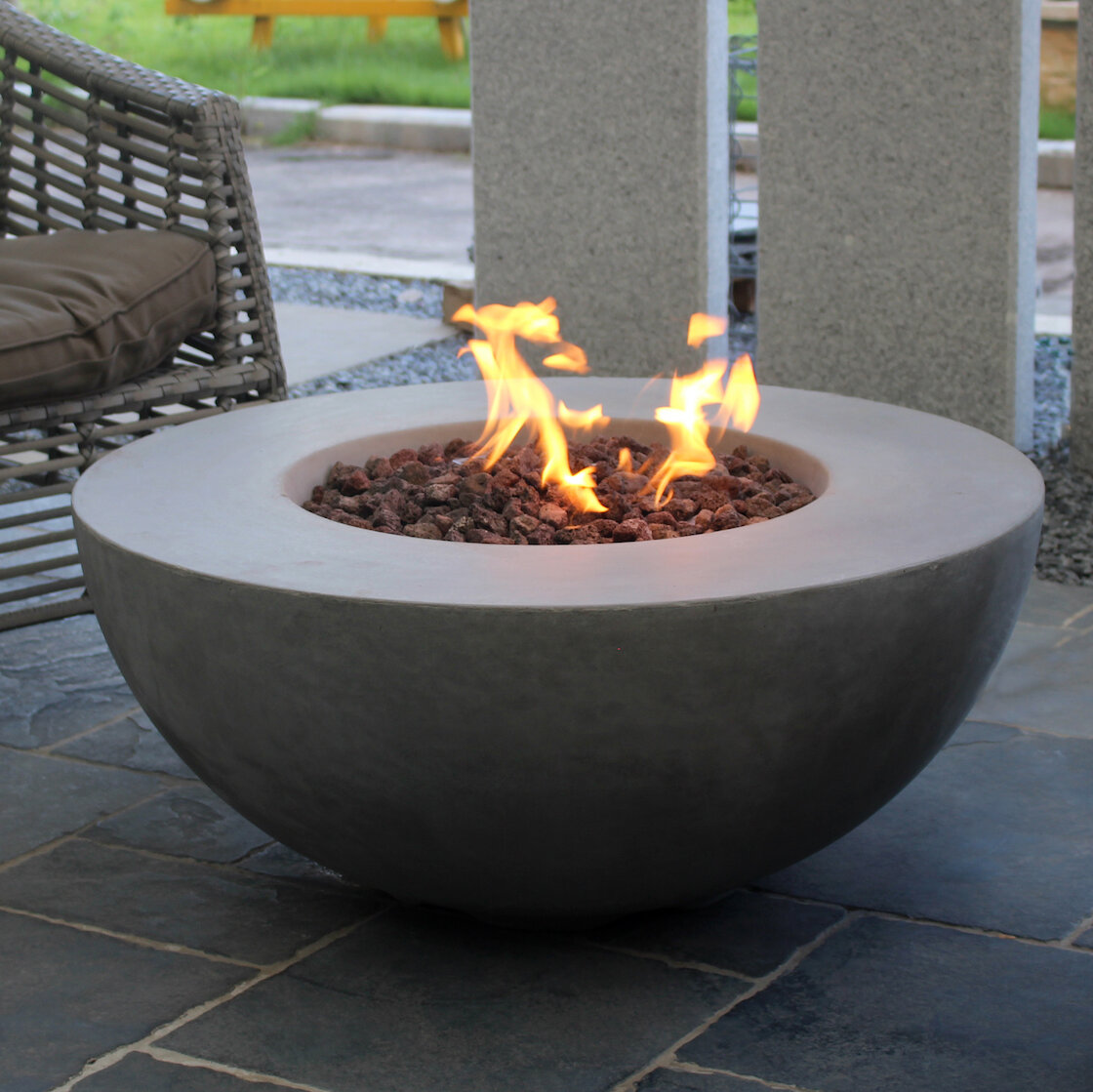 Orren Ellis Schoen Concrete Propane Fire Pit Wayfair