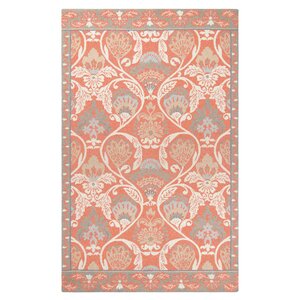 Quinn Hand-Hooked Coral Area Rug