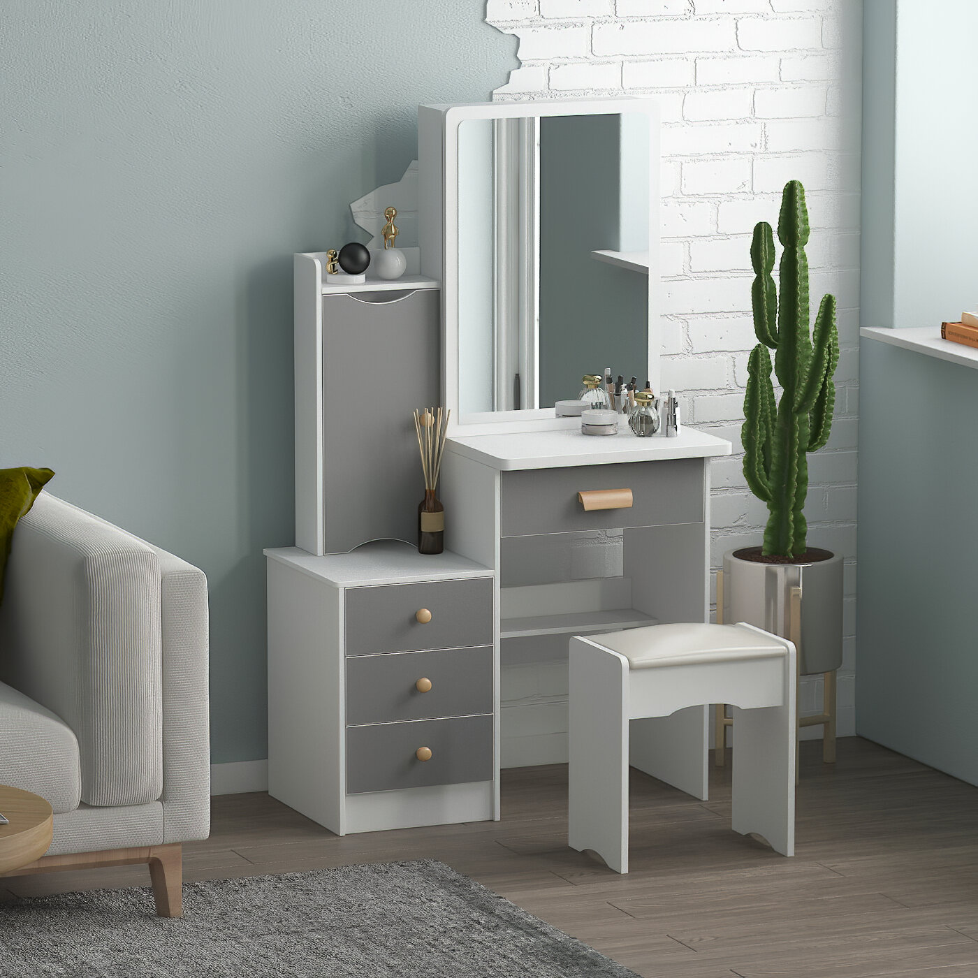 Lorraine bedroom vanity set in white