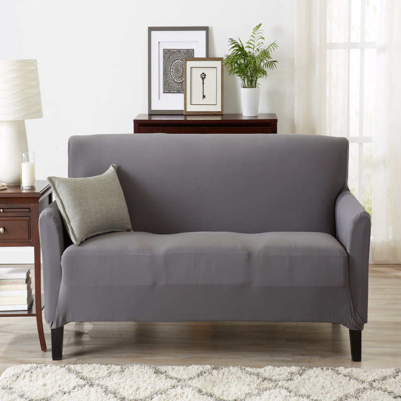 Winston Porter Super Soft Jersey Knit Box Cushion Sofa Slipcover