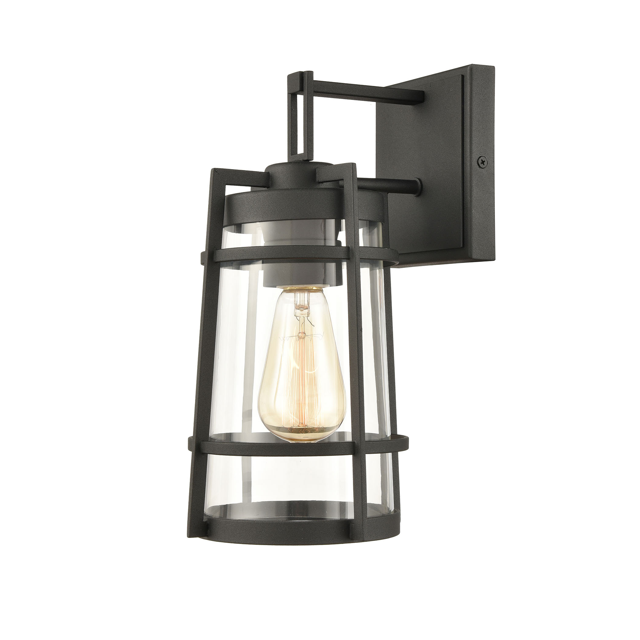 Longshore Tides Rucker 1 Light Dimmable Charcoal Armed Sconce Wayfair