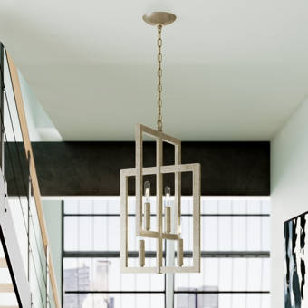 Orren Ellis Braziel 4 Light Candle Style Geometric Chandelier Wayfair