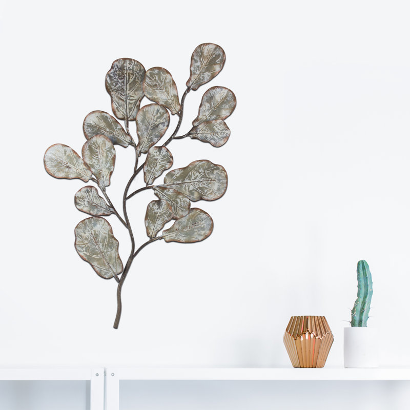August Grove Tree Branch Leaves Metal Art Wall Decor Reviews Wayfair