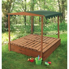 Garden Beach Retractable Roof for Backyard Patio Outdoor MAMIZO Sandbox with Cover Kids Sandbox Wood 41.7 x 41.7 Inch with 2 Bench Seats 