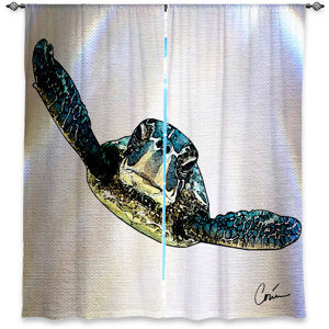 Hatteras Corina Bakke's Window Panels Sea Turtle I Room Darkening Curtain (Set of 2)