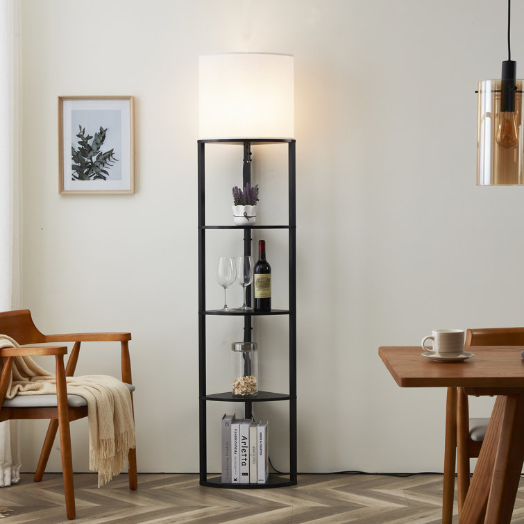 column floor lamp with shelves