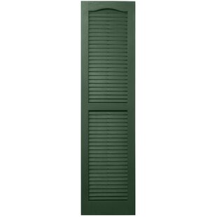 Open Louvered Polypropylene Shutters Pair In Black Ply Gem 15 In X 51 In 