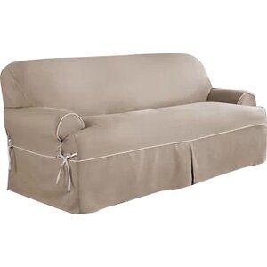Twill T-Cushion Sofa Slipcover